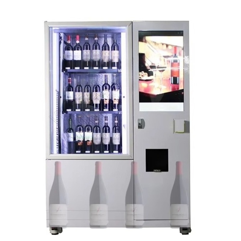 Wine Beer Refrigerator - カスタムスマート年齢確認リフトシステム搭載冷蔵庫自動販売機、ビール・赤ワイン用エレベーター付きアルコール自動販売機