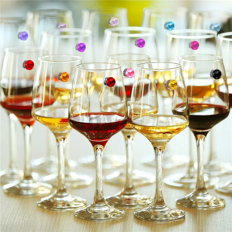 Wine Beer Refrigerator - クリスタルワインチャーム,ワインカップ,チャームサイン,岩磁石のドリンクマーカー,結婚披露宴用品