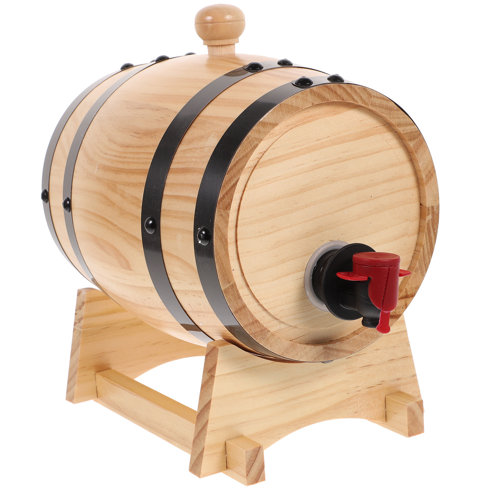 Wine Beer Spirits - 1個入り手作りオークワイン樽セット、スタンド、栓、蛇口付き、ホームバー装飾、熟成スピリッツ、ビール、ウイスキー、自家製ギフト、木製