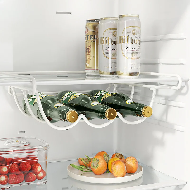Wine Beer Refrigerator - ワインディスプレイ棚ホルダー、冷蔵庫収納ラック、クリエイティブな家具アクセサリー、ビール瓶、冷蔵庫オーガナイザー