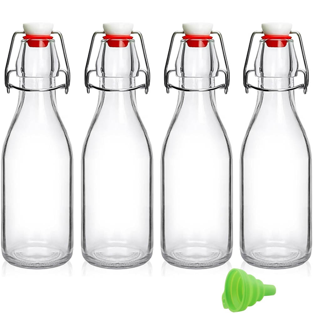 Wine Beer Spirits - スイングトップガラス瓶8.5オンス、密閉蓋付きフリップトップガラス瓶、発酵、ミード、コキート、酢、ビール、ケフィア、ジュース、オイル用