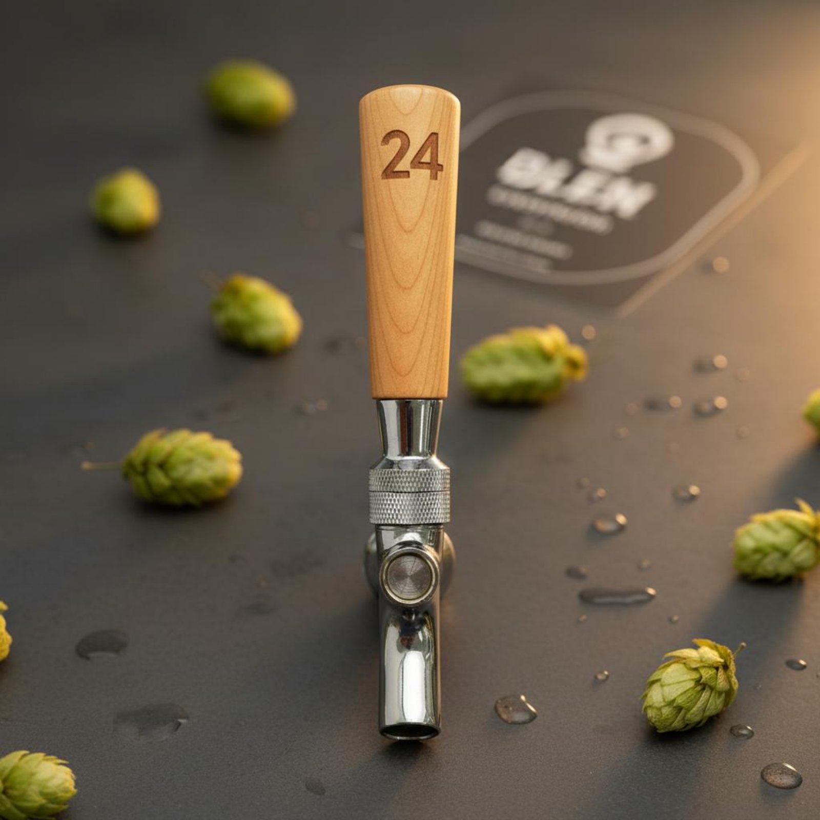 Wine To Beer - 短い木製ビールハンドル、無垢材木製ビールタップハンドルバーアクセサリー、クラシックデザイン、磨き仕上げ、ホームブリュワー向け