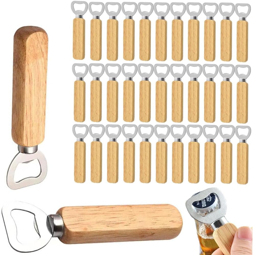 Wine Beer Spirits - 木製栓抜きビール缶切り家庭用キッチンバーツールホームハンドルハンドヘルドワインソーダガラスキャップガジェット