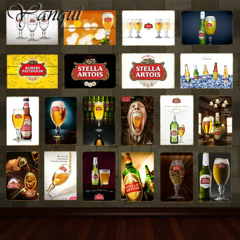 Wine Beer Brand - 金属製のレトロなポスター,ビールブランド,陶器,ビール,ビール,ブリキ,ヴィンテージ,ポスター,壁の芸術,絵画,ステッカー,パブ,バー,家の装飾,yq095