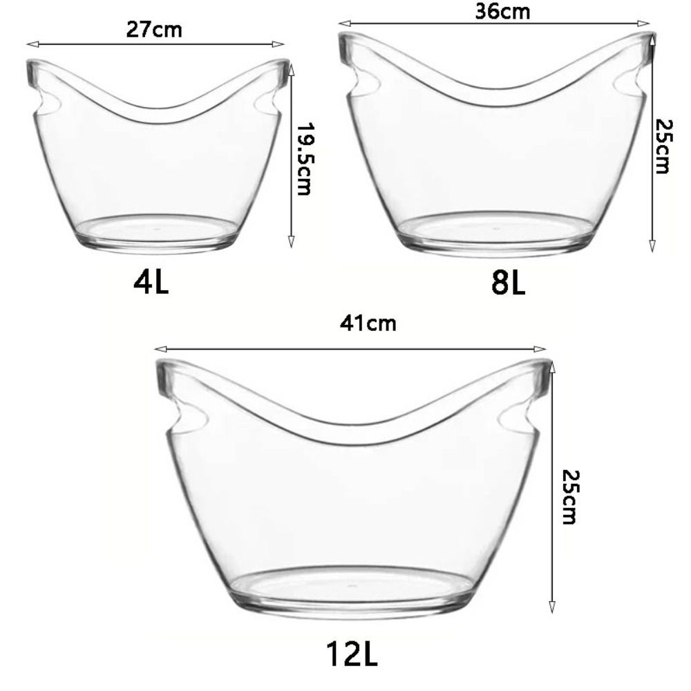 耐久性のある 4/8/12L 透明アイスバケツ アクリル製  - Wine Bottle Size のレビューと価格