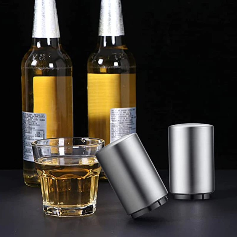 ステンレス製自動ビールボトルオープナー、曲がらないプッシュダ - Wine Beer Spirits のレビューと価格