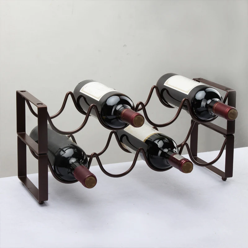 北欧スタイルのクリエイティブな赤ワイン用逆さ鉄製ワインラック - Wine Bottle Size のレビューと価格