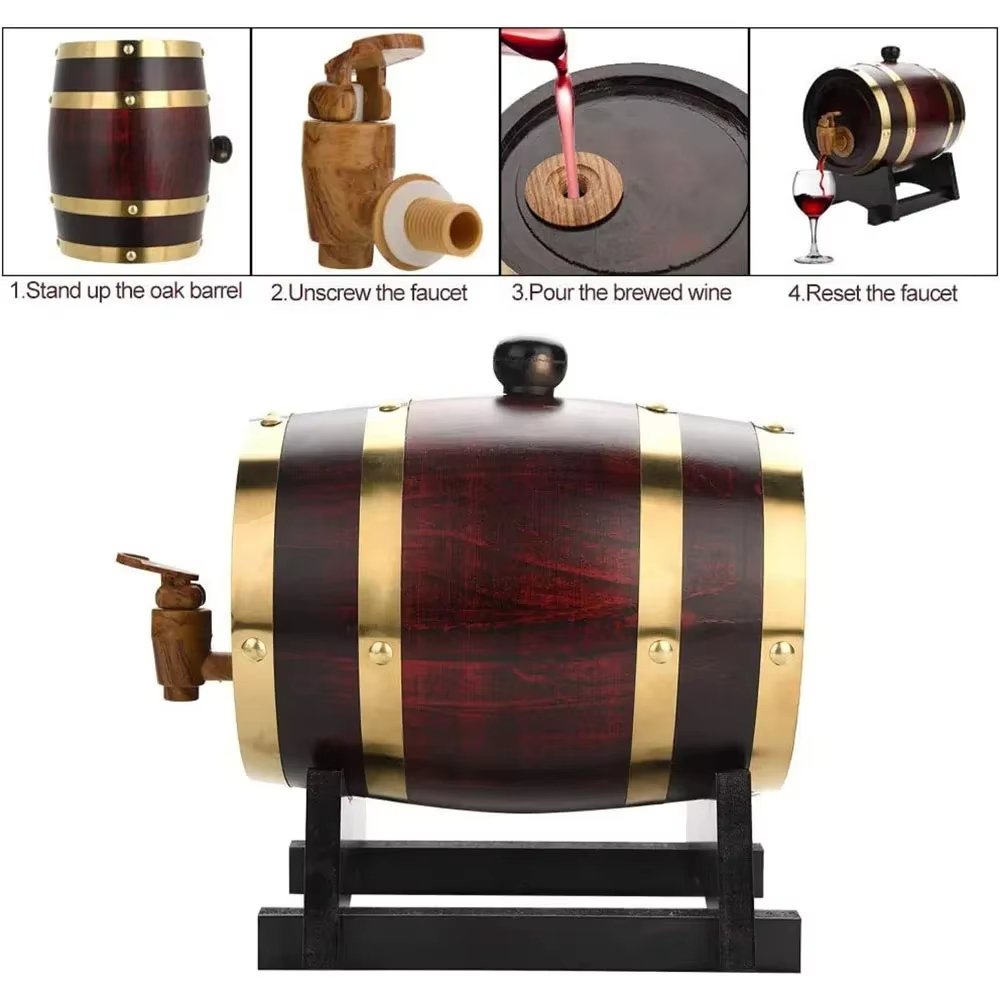 ウイスキーバレルディスペンサー オーク樽熟成樽 木製ホームウ - Wine Beer Spirit のレビューと価格