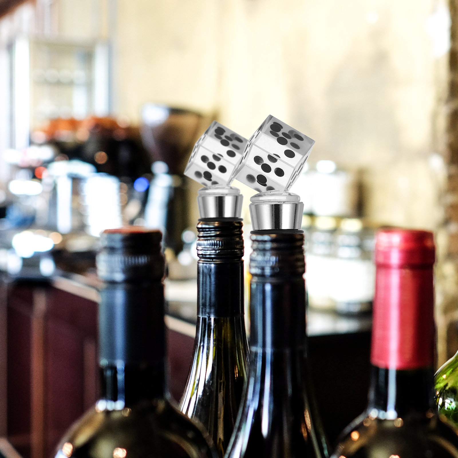 透明なワインボトルストッパー、気密性があり鮮度を保ち、ミニマ - Wine Bottle Size のレビューと価格