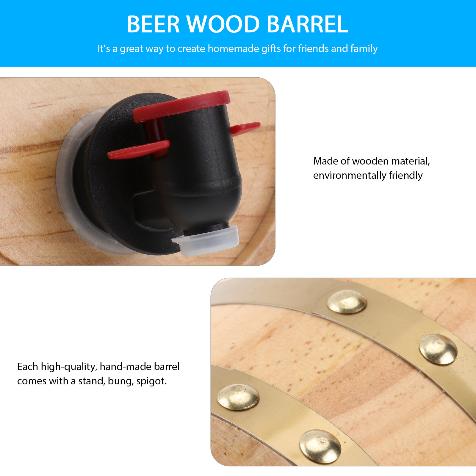 1個入り手作りオークワイン樽セット、スタンド、栓、蛇口付き、 - Wine Beer Spirits のレビューと価格