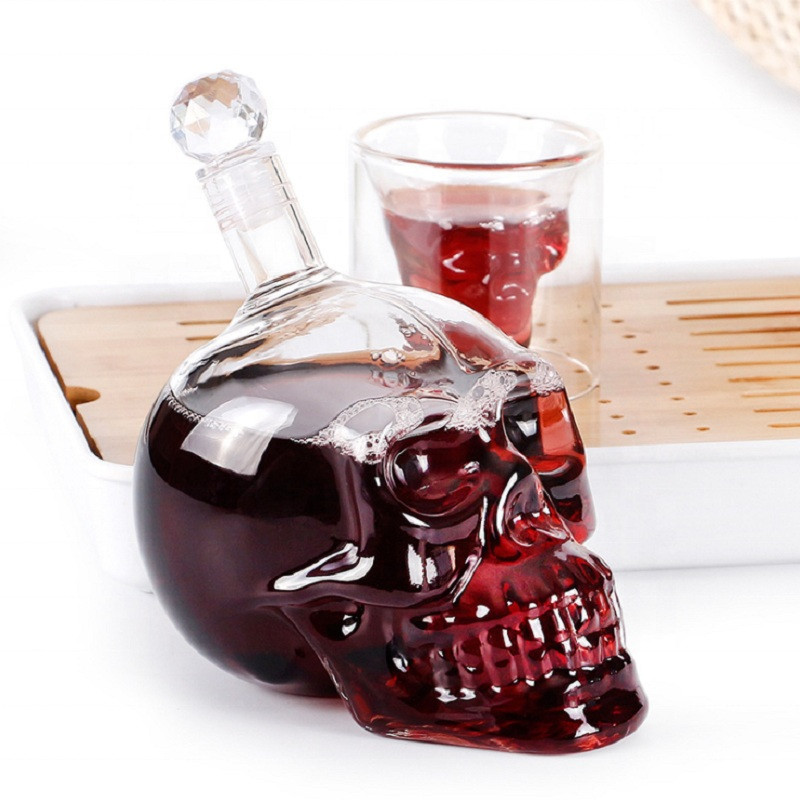 クリエイティブスカルヘッドデカンタクリスタルボトルウォッカワ - Wine Beer Spirits のレビューと価格