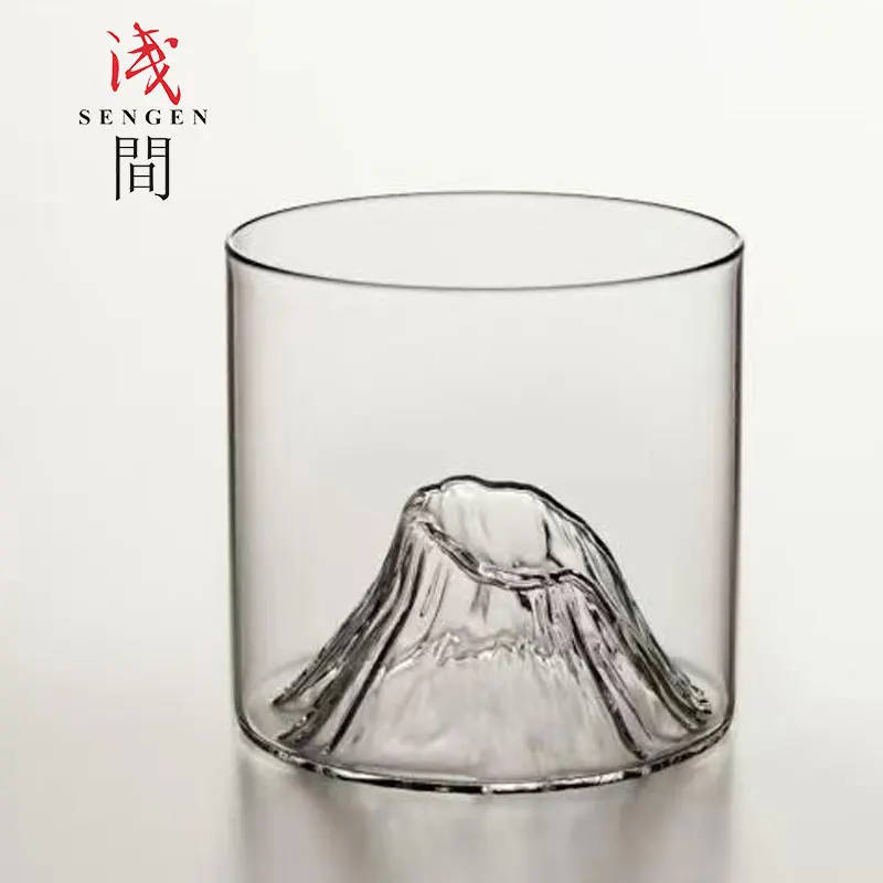 Fujiボトルグラス、ロックボトム、発行された氷、山の形、ガ - Wine Xo のレビューと価格
