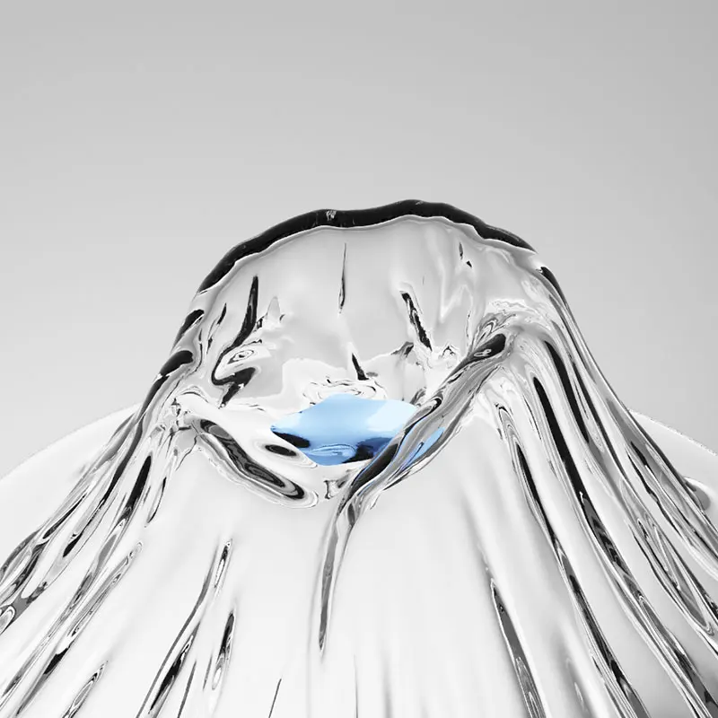 Fujiボトルグラス、ロックボトム、発行された氷、山の形、ガ - Wine Xo のレビューと価格