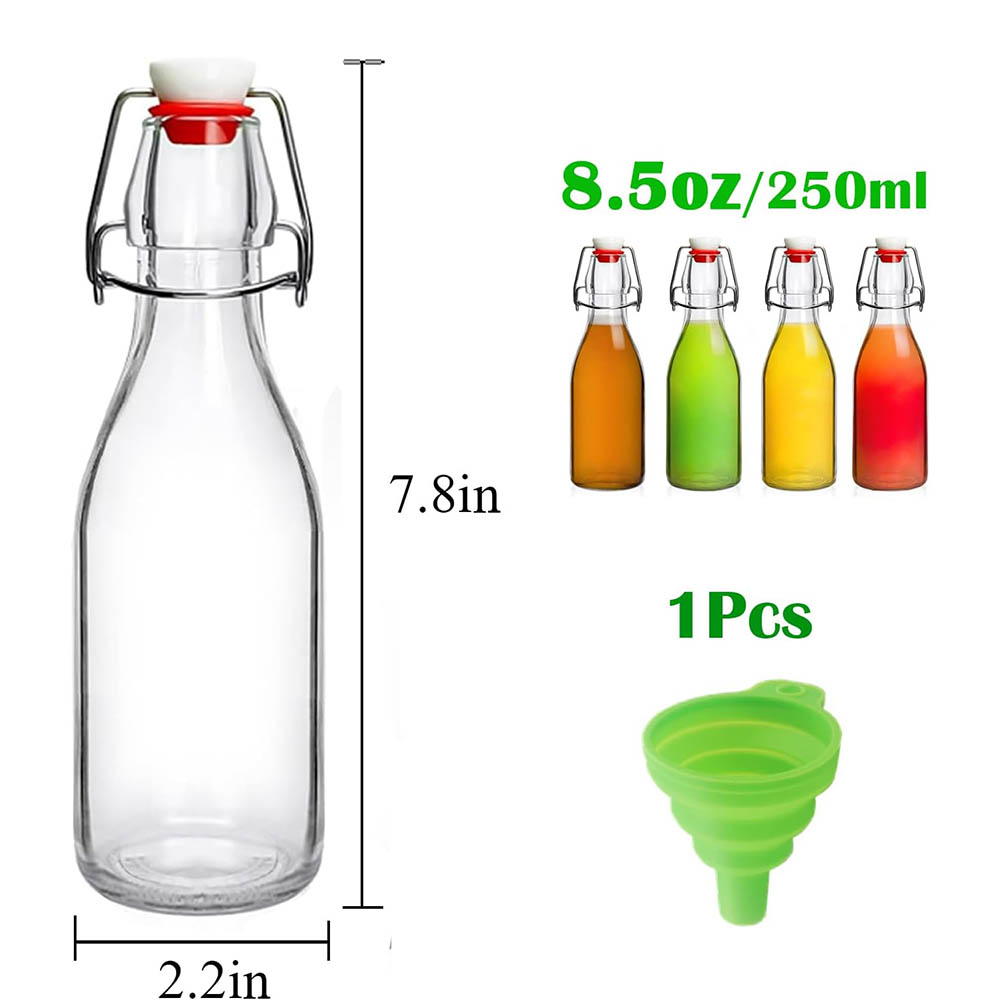 スイングトップガラス瓶8.5オンス、密閉蓋付きフリップトップ - Wine Beer Spirits のレビューと価格