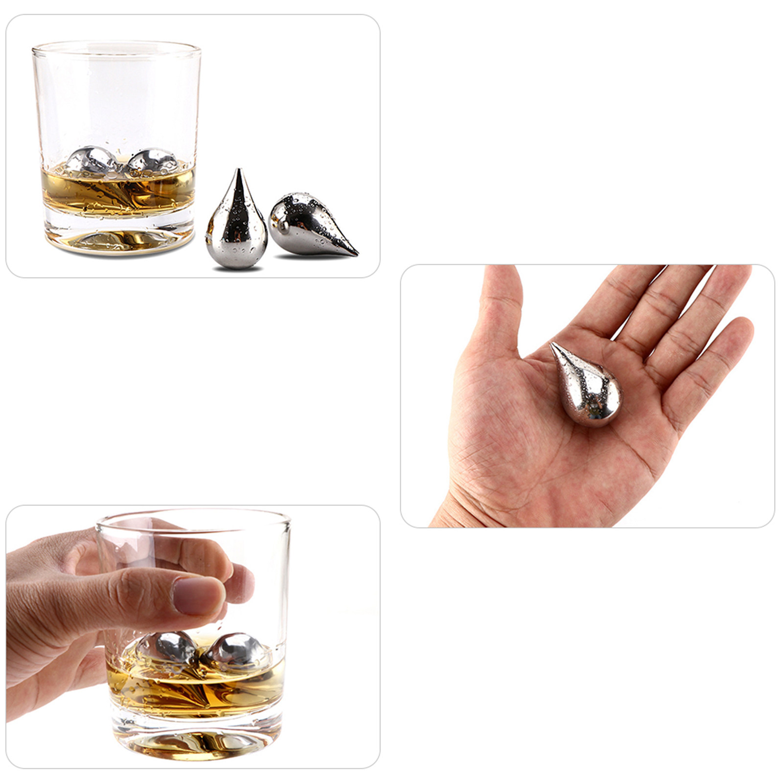 2個入り食品グレードステンレス製アイスストーン、飲み物を薄ま - Wine Beer Spirits のレビューと価格