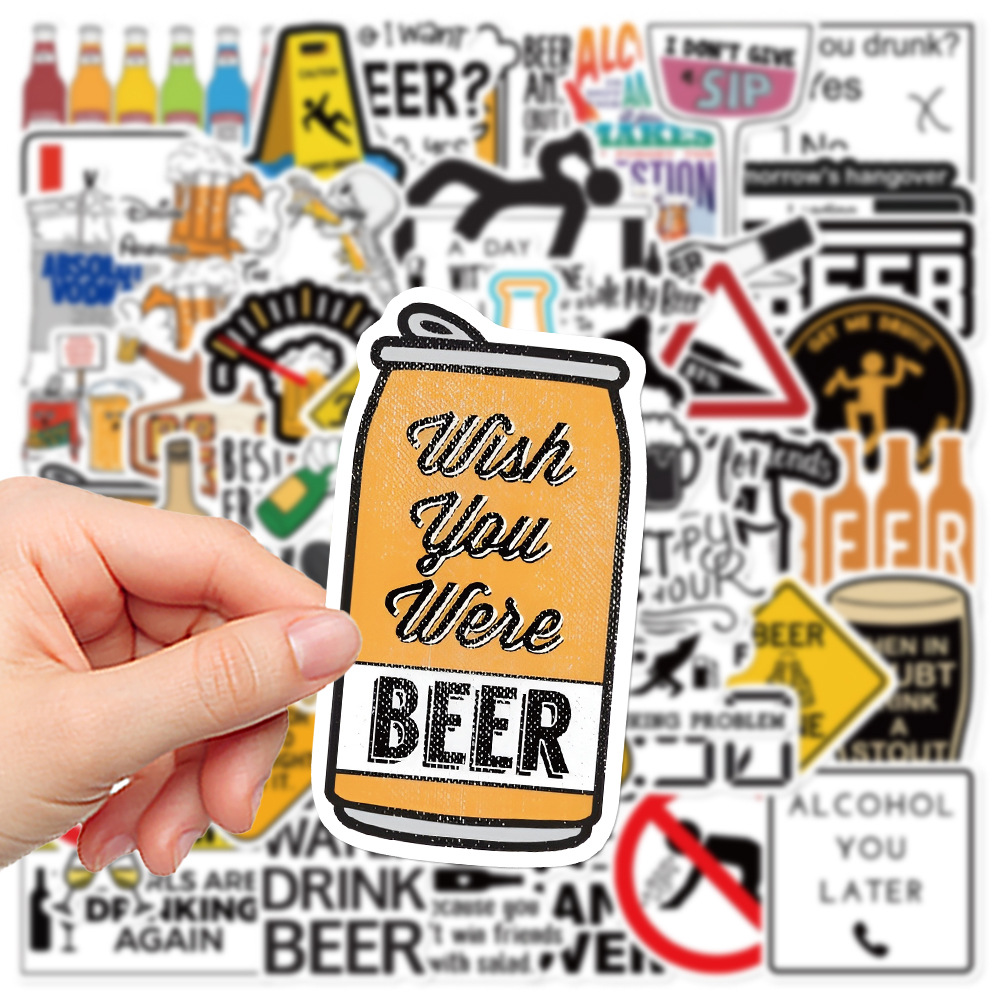 ユーモラスなグラフィティステッカー,アルコール,ビール,ワイ - Wine Beer Refrigerator のレビューと価格