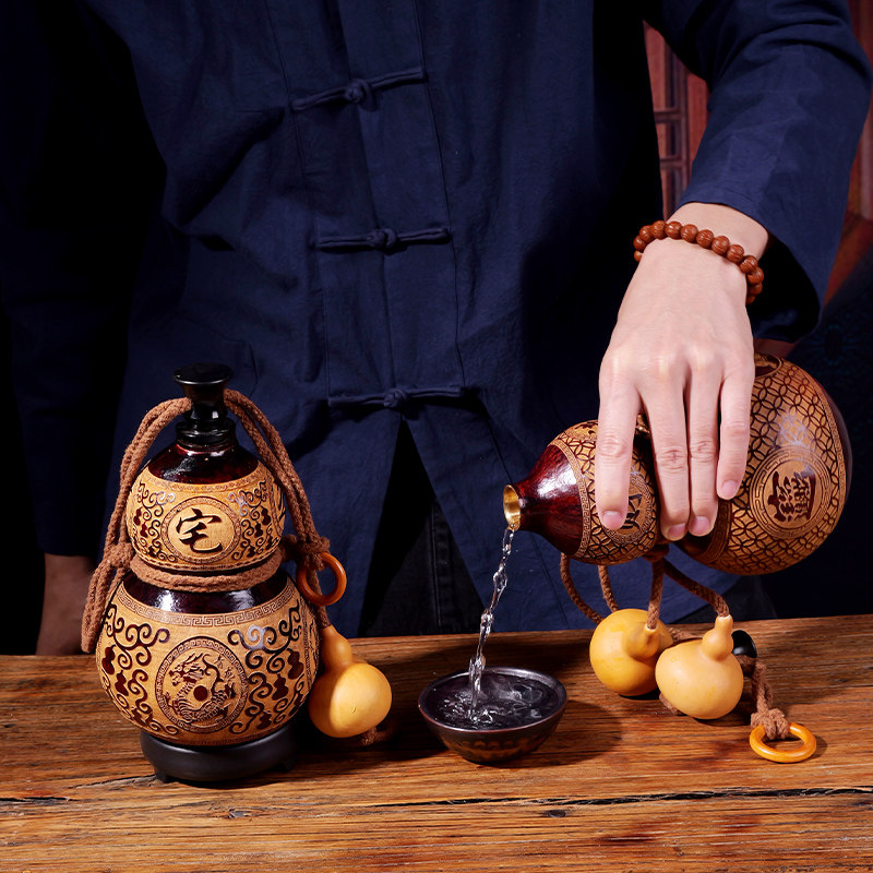 500/1000ml天然大型ワインひょうたん、ワイン入り携帯 - Wine Bottle Size のレビューと価格